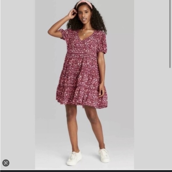 Wild Fable Pink Floral Mini Dress - Picture 1 of 4